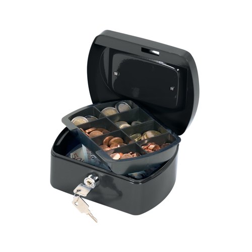 Q-Connect Cash Box 6 Inch Black KF02601 - KF02601