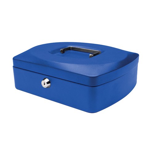 Metal Cash Box 10 inch Blue