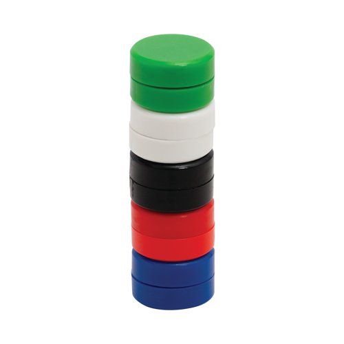 KF02643 Q-Connect Round Magnet 25mm Assorted (Pack of 10) KF02643