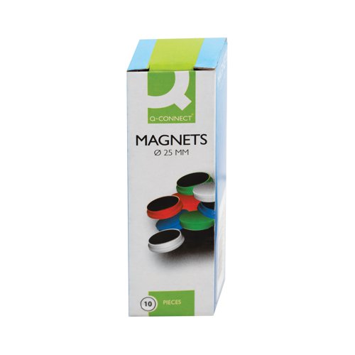 Q-Connect Round Magnet 25mm Assorted (Pack of 10) KF02643 | KF02643 | VOW