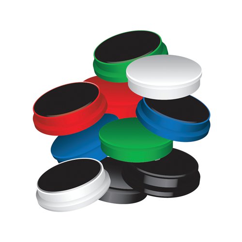 Q-Connect Round Magnet 25mm Assorted (Pack of 10) KF02643 - KF02643