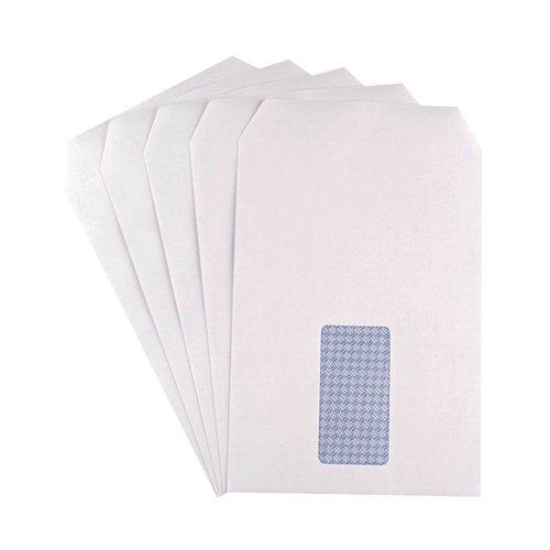Q-Connect C5 Envelopes Window Pocket Self Seal 90gsm White (Pack of 25x25) KF02718