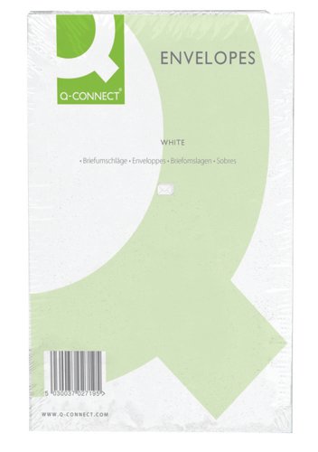 KF03292 | Ideal for everyday use, these Q-Connect envelopes are made from quality 100gsm white paper and feature an easy to use, secure peel and seal flap, and convenient address window measuring 40 x 105mm. Suitable for A4 documents, these C4 envelopes measure 324 x 229mm. This bulk pack contains 250 white envelopes.