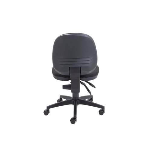 For an economical but comfortable operator chair for day-long usage, choose an Arista Concept Medium Back Operator Chair. It features a foam sculptured back and seat covered in charcoal fabric for firm but comfortable seating. For further comfort and ergonomics, the back can be moved up and down and angled, and the seat can be raised from 465mm to 600mm to accommodate a wide range of users. The Concept Operator Chair sits on five castor wheels for easy movement and is rated for up to 8 hours use per day. Supplied without arms as standard.