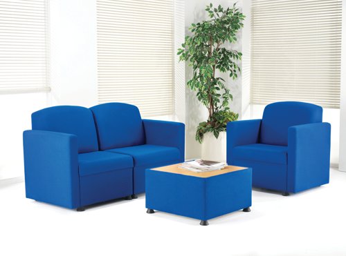 The Arista Modular Reception Chair is a compact, comfortable and chic solution to your reception seating needs. Each chair is fully upholstered in blue giving a professional finish and is cushioned to prevent discomfort. The fabric has been tested to ensure that it is flame retardant and complies with BS7176 Medium hazard.