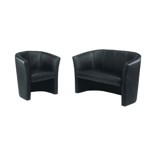 Avior Vinyl Tub Chair 735x615x770mm Black KF03527 VOW