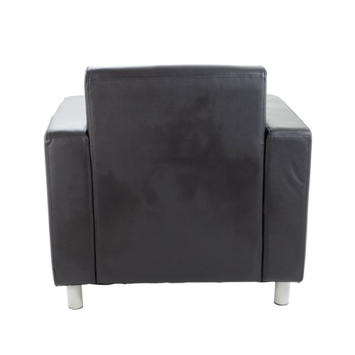 Avior Executive Reception Armchair 850x790x810mm Leather Faced Black KF03529 VOW