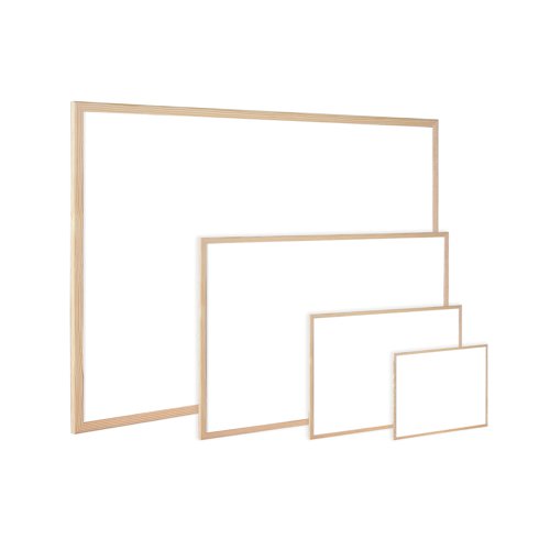 KF03569 Q-Connect Wooden Frame Whiteboard 400x300mm KF03569