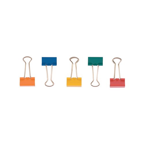 Q-Connect Foldback Clip 24mm Assorted (Pack of 10) KF03652 Paper Clips & Binders KF03652