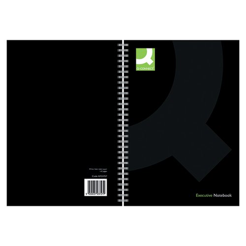 Q-Connect Hardback Wirebound Book A4 Black (Pack of 3) KF03727