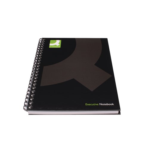 This executive Q-Connect wirebound notebook contains 160 pages of 80gsm paper, which is feint ruled for neat note-taking. The durable notebook features hardback covers with a laminated gloss finish for a professional look and feel. The wire binding allows the notebook to lie flat for easy note-taking. This pack contains 3 x A5 notebooks.