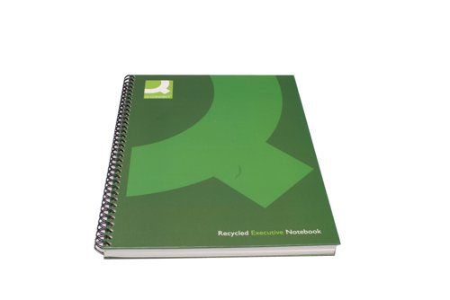 Q-Connect Recycled Wirebound Notebook A4 Green (Pack of 3) KF03731 VOW