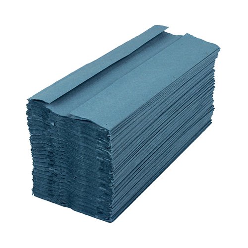 2Work 1-Ply C-Fold Hand Towels Blue (Pack of 2880) HE128BLVW KF03800