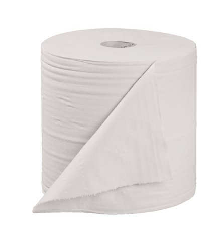 2Work 2-Ply Centrefeed Roll 150m White (Pack of 6) KF03804 KF03804