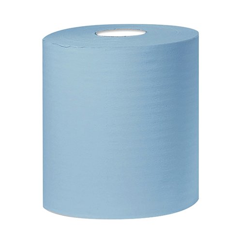 2Work 2-Ply Centrefeed Roll 150m Blue (Pack of 6) KF03805 KF03805