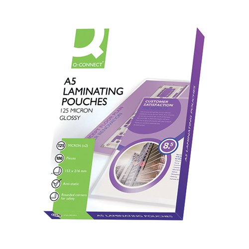 Q-Connect Laminating Pouch A5 125micron Pack of 100 KF04108