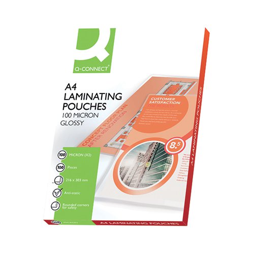 Q-Connect Laminating Pouch A4 100micron Pack of 100 KF04115