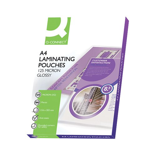Q-Connect Laminating Pouch A4 125micron Pack of 100 KF04116