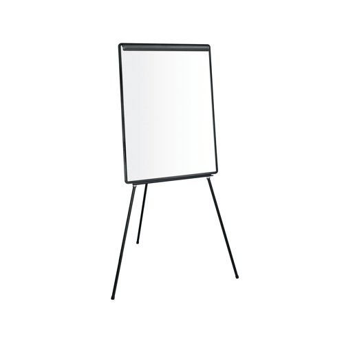 This Flipchart Easel with a black frame from Q-Connect offers an easy to use and convenient way to display presentations. With telescopic legs that are adjustable, the easel is perfect for use on the floor or on a desk. A full length pen tray means that you can always be sure to have a marker close at hand when you need to write on your flip chart.