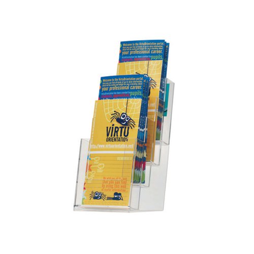 Q-Connect Four Pocket Literature Holder 1/3 A4 Clear KF04186