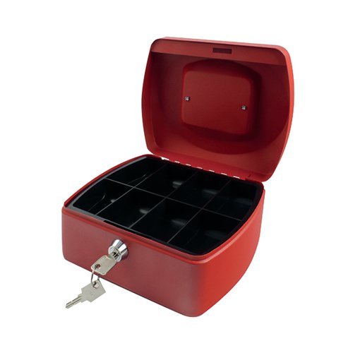Q-Connect Cash Box 8 inch Red