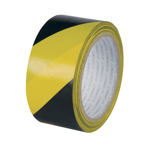 Q-Connect Yellow Black Hazard Tape (Pack of 6) KF04383 Demarcation Barriers KF04383