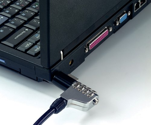 KF04556 | This Q-Connect Cable Lock gives you an easy way to protect your laptop or personal computer from theft. With a numerical lock, this lock is easy to install and is a simple step to protect your computer against criminals.