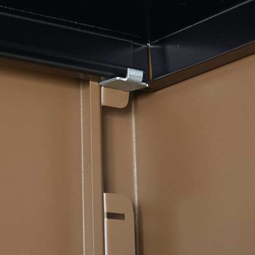Jemini 2 Door Storage Cupboard Metal 420x960x1810mm Coffee/Cream KF08082 - KF08082