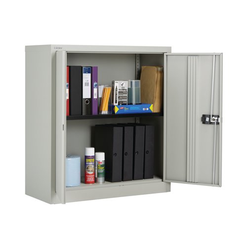 KF08501 | Keep your office or workspace tidy and organised with this Jemini two door stationery cupboard. It has been constructed to ensure it provides a sturdy and strong storage space and is made from hard wearing material for ultimate durability. The doors fit together perfectly and are lockable in two places, enabling you to secure your paper and pens when you are not there. Its stylish, textured finish makes it look professional and enables it to fit into any environment without looking out of place.