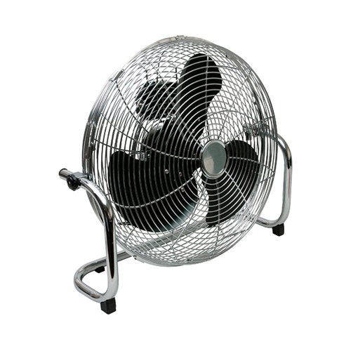 Q-Connect High Velocity Floor Standing Fan 18 Inch 3 Speed Chrome KF10031