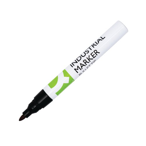 This industrial marker is designed to deliver waterproof ink on any surface. Featuring a strong 4mm bullet tip for coverage and a line width of 2-3mm. Supplied in a pack of 10 black markers.