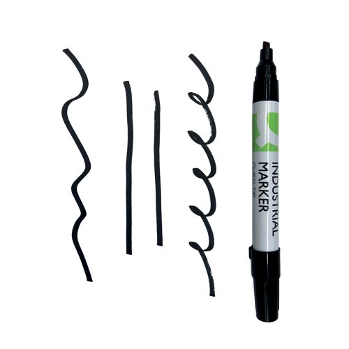 Q-Connect Industrial Marker Chisel Tip Black (Pack of 10) Permanent Markers KF10489