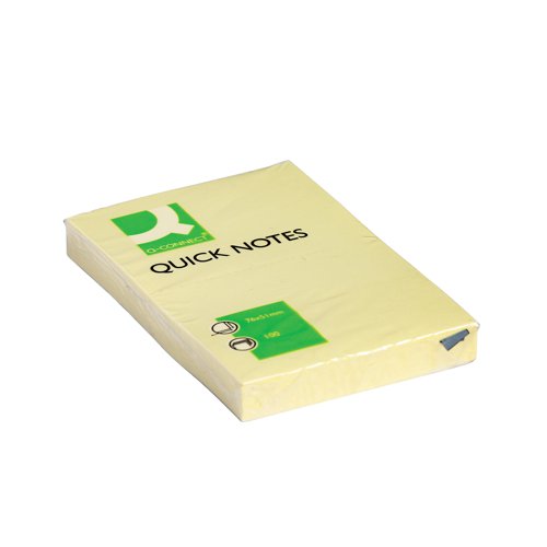 KF10501 | Ideal for making notes or leaving messages and reminders at home, or at work, these Q-Connect Quick Notes feature a strong adhesive that will stick to most surfaces and remove cleanly. Each pad contains 100 sheets and measures 51 x 76mm. This pack contains 12 pads in yellow.