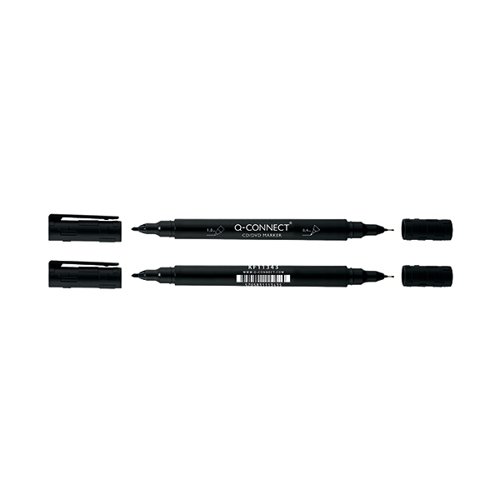 Q-Connect Dual Tip Marker Pen Black (Pack of 10) 96082000