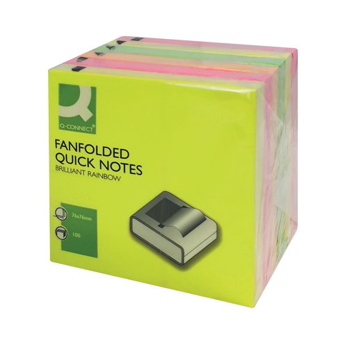 Q-Connect Fanfold Notes Assorted (Pack of 6) 48201030 KF11402