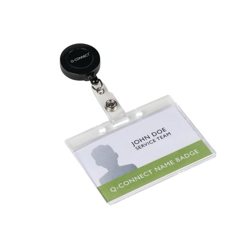 Q-Connect Rigid Credit Card Sized Name Badge Holder and Clip (Pack of 10) KF14148 Visitors Badge KF14148
