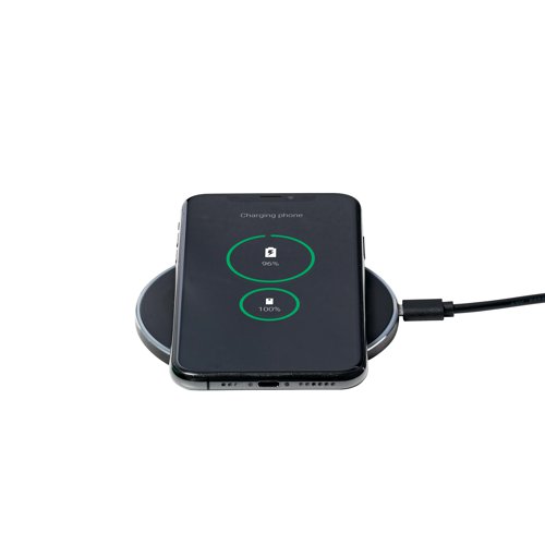 KF15035 Q-Connect Wireless Phone Charge Pad Black KF15035