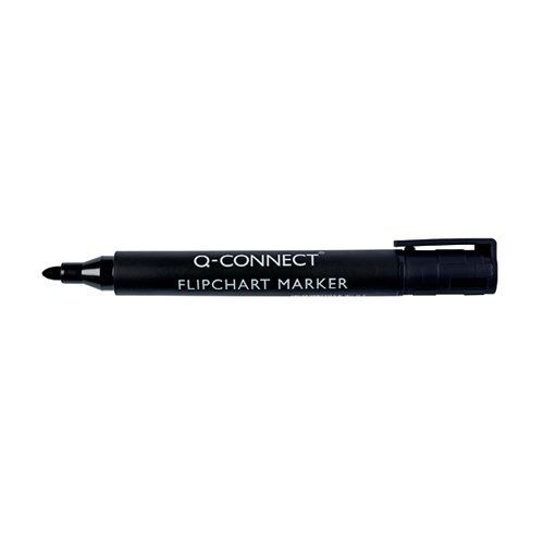 Q-Connect Flipchart Marker Pen Bullet Tip Black Pack 10 KF15392