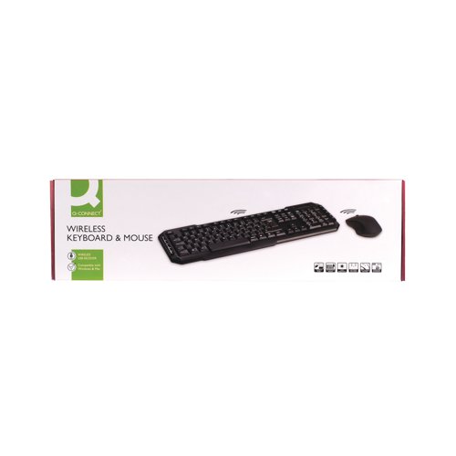 Q-Connect Wireless Keyboard/Mouse Black KF15397 - VOW - KF15397 - McArdle Computer and Office Supplies