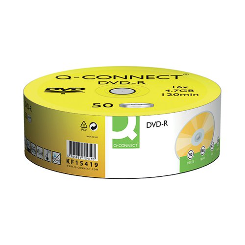 Q-Connect DVD-R Cakebox Pack of 50 KF15419