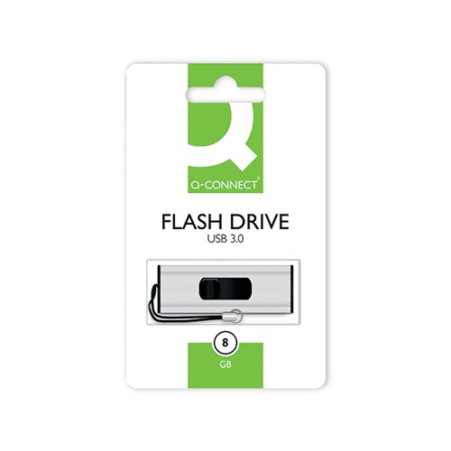Q-Connect Silver/Black USB 3.0 Slider Flash Drive 8GB 43202005