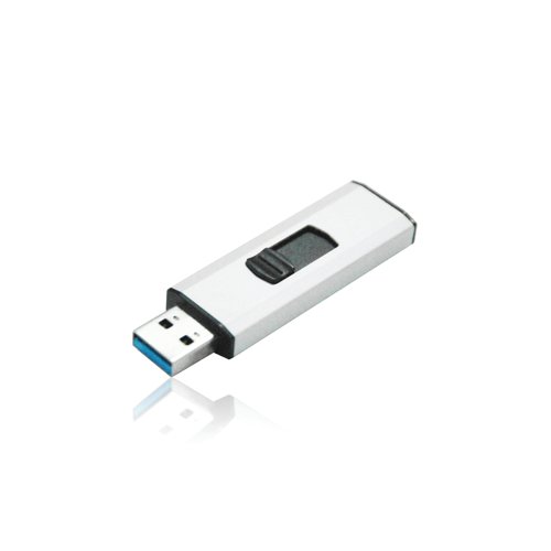 Q-Connect USB 3.0 Slider 128GB Flash Drive Silver/Black KF16375 - VOW - KF16375 - McArdle Computer and Office Supplies