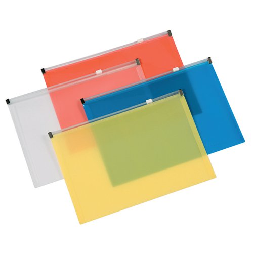 Q-Connect Document Zip Wallet A4 Assorted (Pack of 20) KF16552