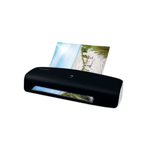 KF17002 | This Q-Connect laminator will coat anything from business cards up to A4 documents and posters in 2x125 microns of plastic. This is useful for protecting your important documents against dirt and water damage, and gives them a professional finish, making it perfect for business use. With a warm-up time of 1.5 - 2 minutes, and a laminating speed of 400mm per minute, this laminator provides an efficient cost effective solution for your laminating tasks. It also features LED indicators to let you know when it is on and ready.