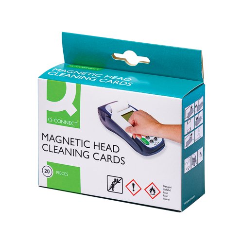 Ideal for retail, hospitality, restaurants and more, this Q-Connect Card Reader Cleaning Card is designed for simple cleaning of swipe and chip and pin card reading machines. Each card is pre-saturated in IPA alcohol and comes in a sealed sachet for hygienic use. The cleaner works to remove grease, ink, oxides and other contaminants. Great for high traffic environments to improve hygiene standards, the cleaner also helps to minimise card misreads and errors and maximise operation. This pack contains 20 cleaning cards.