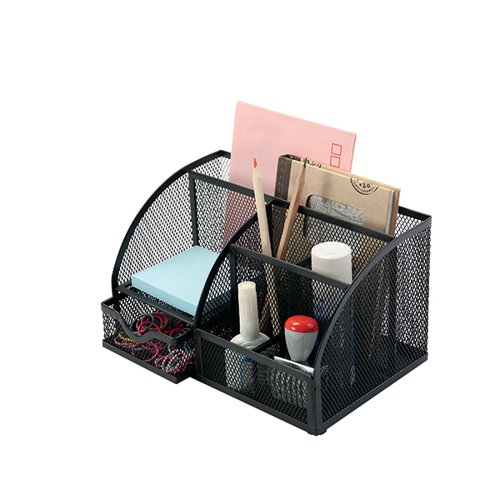 Langstane Select Mesh Large Desk Organiser Scratch Resistant with Non Marking Rubber Pads Black