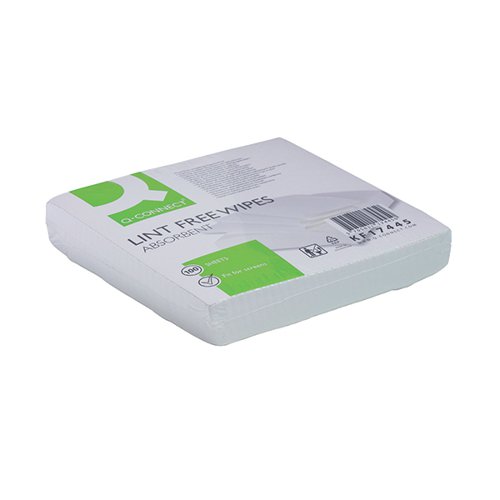 Q-Connect Lint Free Wipes 200x200mm (Pack of 100) ALFW100QCA