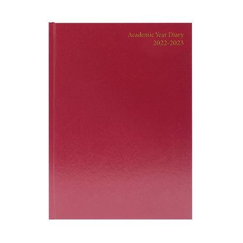 Academic Diary Day Per Page A4 Burgundy 2022-2023 KF1A4ABG22