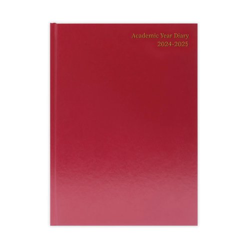 Academic Diary Day Per Page A4 Burgundy 2024-25 KF1A4ABG24