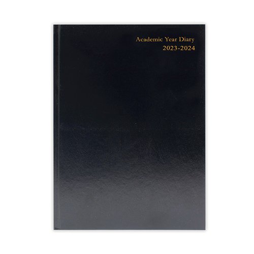 Academic Diary Day Per Page A5 Black 2023-2024 KF1A5ABK23